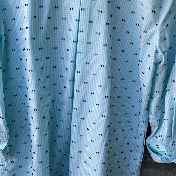 Appleseeds PL clip dot tunic stand up collar 3/4 length sleeves. - Picture 4 of 7